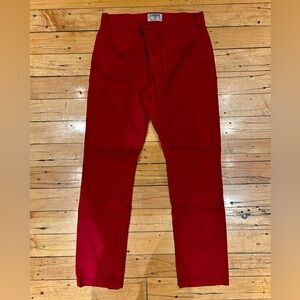 Express Men's Red Slim Fit Flat Front Chino Pants Size 32x32